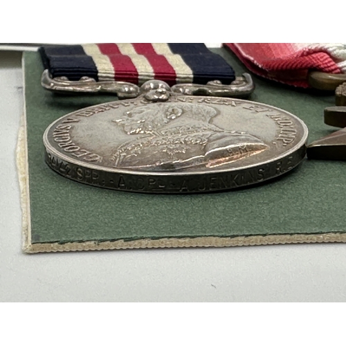 2223 - A WWI British medal quadlet presented to 74142 Spr. - A Cpl - A. Jenkins R. E. to include For Braver... 