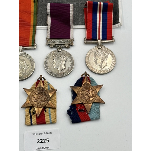 2225 - A WWII South African medal group presented to 14850 WO.I R. R. Cassell T.S.C.