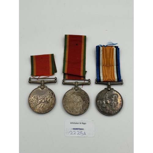 2225A - Three WWII South African medals presented to SAP19324 J. H. Erasmus