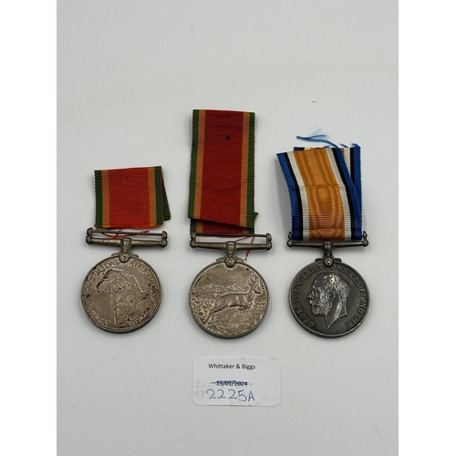 2225A - Three WWII South African medals presented to SAP19324 J. H. Erasmus