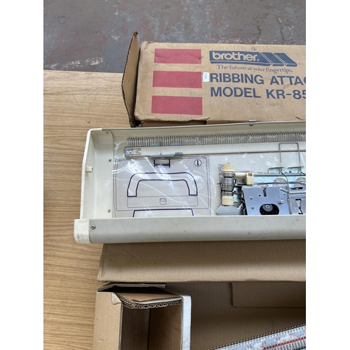 754 - Two boxed Brother items, one KH-891 knitting machine and one KR-850 ribbing attachment