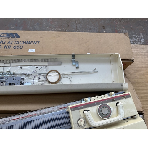 754 - Two boxed Brother items, one KH-891 knitting machine and one KR-850 ribbing attachment