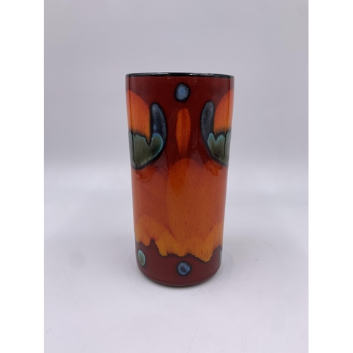 297 - A Poole Pottery Living Glaze Collection Volcano pattern cylindrical vase - approx. 17cm high