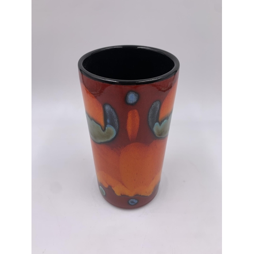 297 - A Poole Pottery Living Glaze Collection Volcano pattern cylindrical vase - approx. 17cm high