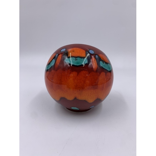 299 - A Poole Pottery Living Glaze Collection Volcano pattern spherical vase - approx. 11cm high