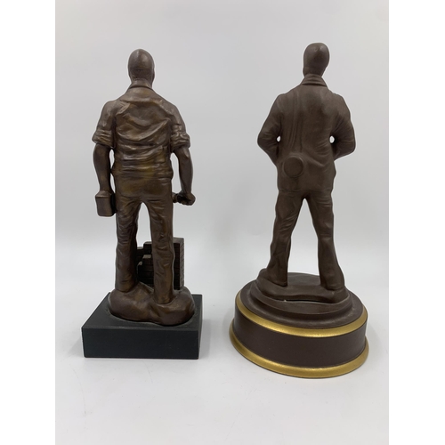 303 - Two Union Art Workshop Ltd. ceramic figurines, one miner and one builder - largest approx. 24cm high