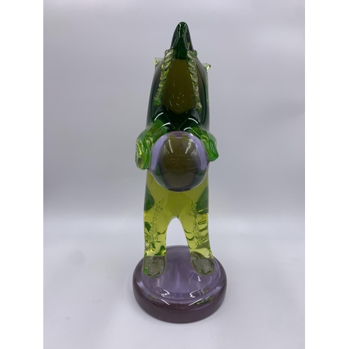 330 - A Murano art glass bear figurine - approx. 32cm high