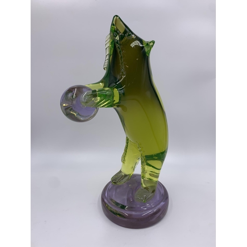 330 - A Murano art glass bear figurine - approx. 32cm high