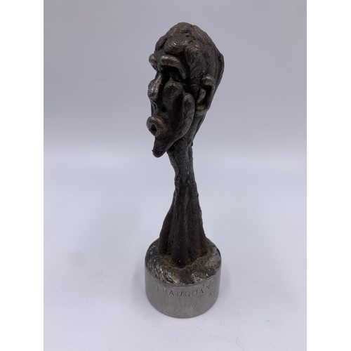 330A - Two Charles Fraughan welded sculptures - largest approx. 15.5cm high