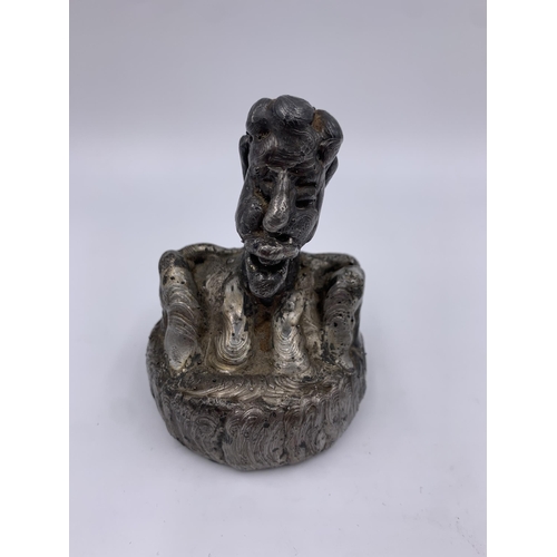 330A - Two Charles Fraughan welded sculptures - largest approx. 15.5cm high