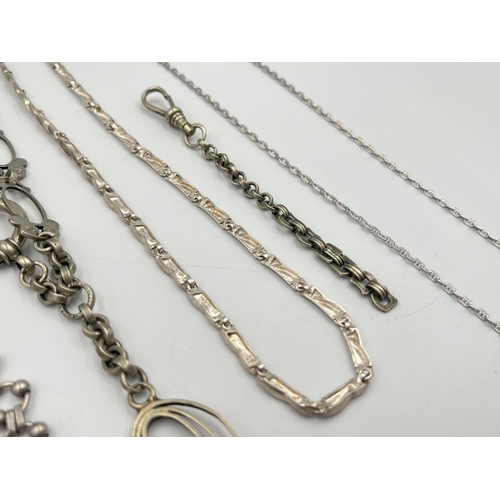 2046 - Five pieces of silver and white metal jewellery to include TGGC .925 necklace, .925 silver bracelet ... 