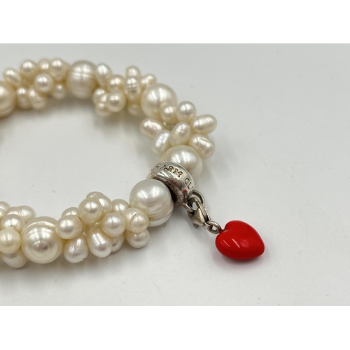 2065 - A Thomas Sabo .925 silver and pearl bracelet