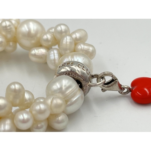 2065 - A Thomas Sabo .925 silver and pearl bracelet