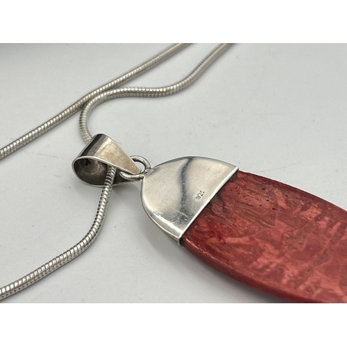 2085A - Four pieces of .925 silver and white metal jewellery, two pairs of boxed Radley earrings, one red co... 