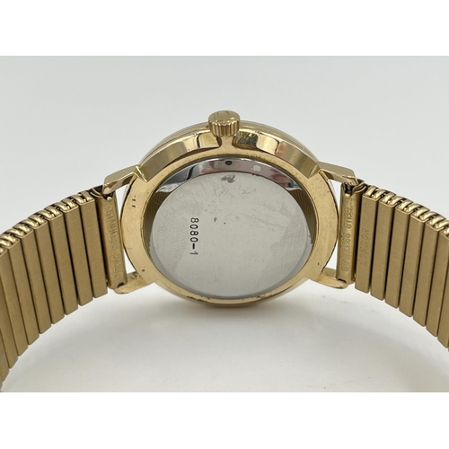 2097A - A 1970s Bulova Longchamp mechanical men's wristwatch with Condor expanding bracelet and 'HS' America... 