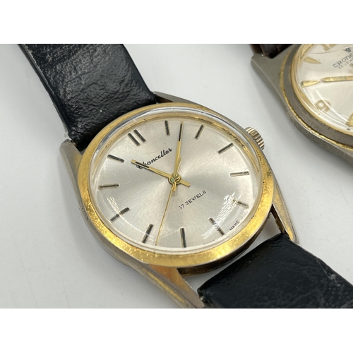 2106C - Two mid 20th century mechanical men's wristwatches, one Cronel and one Chancellor