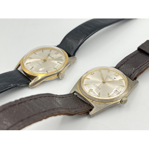 2106C - Two mid 20th century mechanical men's wristwatches, one Cronel and one Chancellor