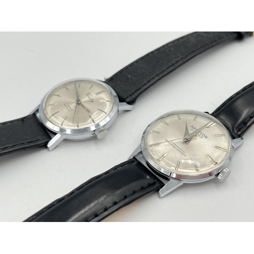 2106H - Two mid 20th century mechanical men's wristwatches, one Halcyon and one Verity