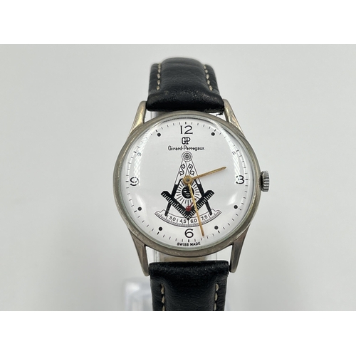 2107 - A boxed Girard Perregaux mechanical men's wristwatch with A. Schild cal. 1002/984 movement and Mason... 