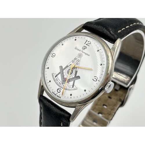 2107 - A boxed Girard Perregaux mechanical men's wristwatch with A. Schild cal. 1002/984 movement and Mason... 