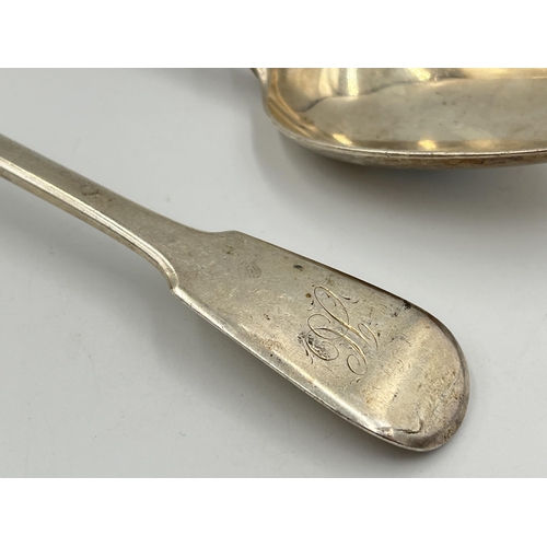 2121 - Two George III William Eley I & William Fearn hallmarked London silver table spoons - approx. gross ... 