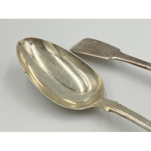 2121 - Two George III William Eley I & William Fearn hallmarked London silver table spoons - approx. gross ... 