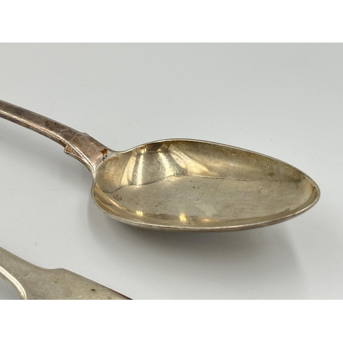 2121 - Two George III William Eley I & William Fearn hallmarked London silver table spoons - approx. gross ... 