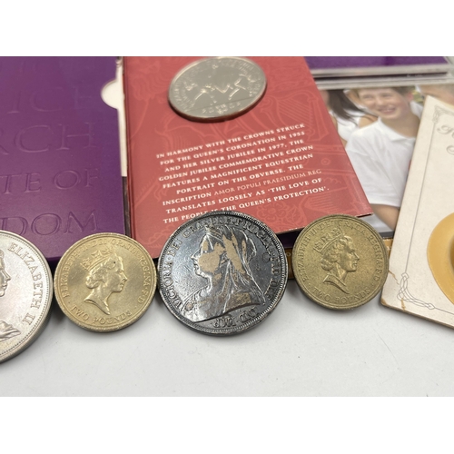 2186 - A collection of Great British Commemorative coins to include H.M. Queen Elizabeth The Queen Mother's... 