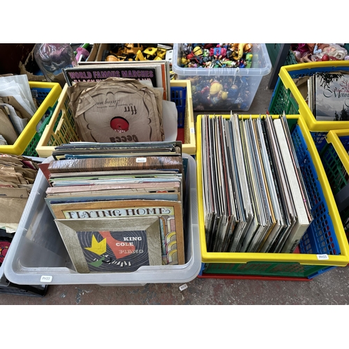 1000 - Eight boxes containing a large collection of various vinyl records