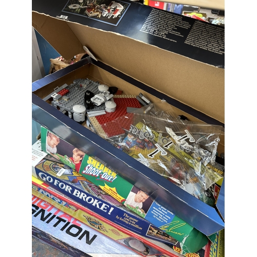 1003 - Eight boxed board games and toy sets to include Subbuteo, Shearer Shootout, Star Wars 9526 Palpatine... 