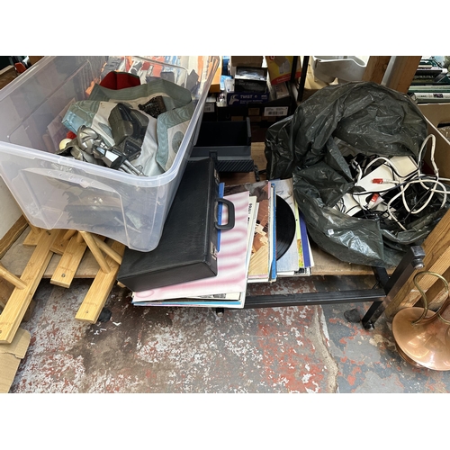 979 - A large collection of house clearance items to include LG digital TV, treenware, glassware, ceramics... 