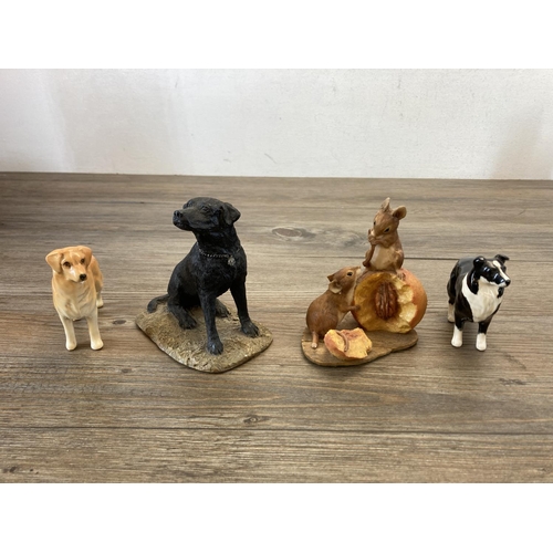 337 - Thirteen ceramic and resin animal figurines to include Beswick Horse, Beswick Donkey, Sherratt & Sim... 