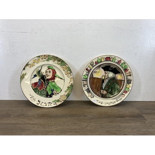 338 - Three Royal Doulton collector's plates, The Doctor D6281, The Jester D6277 and Charles Dickens Chara... 