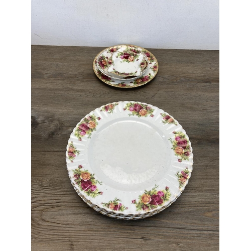 344 - A collection of Royal Albert Old Country Roses bone china