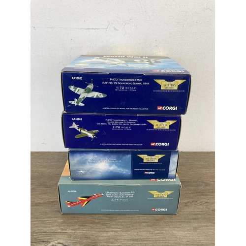 395 - Four boxed Corgi The Aviation Archive limited edition 1:72 scale diecast model aircraft, AA33002, AA... 