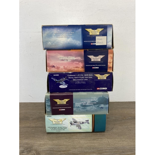 397 - Five boxed Corgi The Aviation Archive limited edition 1:72 scale diecast model aircraft, AA33003, 49... 