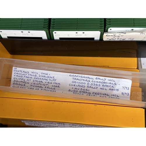 597 - Thirteen boxes containing a very large collection of slides to include Bury Steam Festival, traction... 