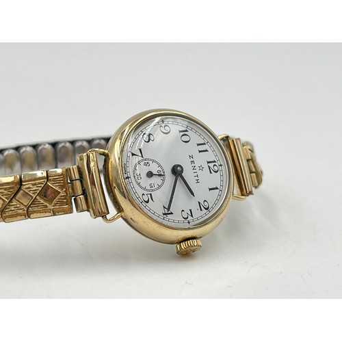 2106D - A mid 20th century hallmarked 9ct gold Zenith mechanical lady's wristwatch