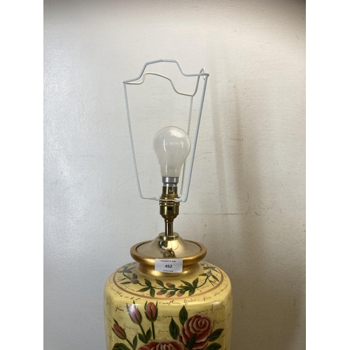 452 - A pair of Där Lighting ceramic floral pattern table lamps - approx. 44cm high