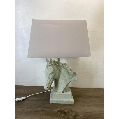 456 - Four modern table lamps, one Laura Ashley Home horse head, two Marks & Spencer and one other Laura A... 