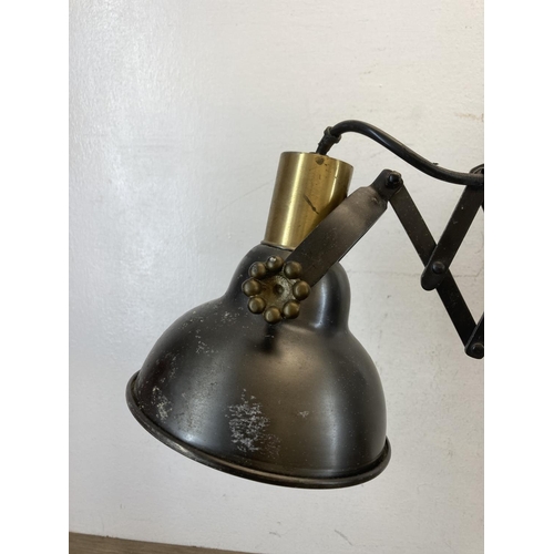 457 - A modern industrial style scissor desk lamp - approx. 50cm high