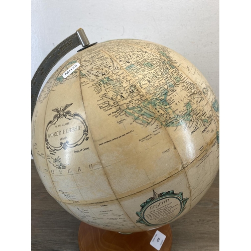 478 - A Scan-Globe World Classic Series desk globe on wooden circular base - approx. 41cm high