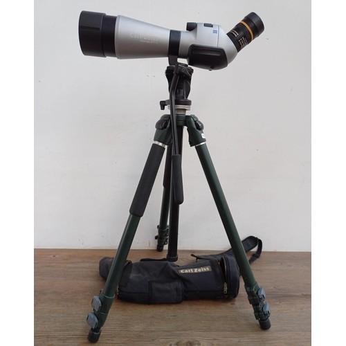 565 - A cased Carl Zeiss Diascope 85 T*FL spotting scope with Manfrotto 700RC2 tripod