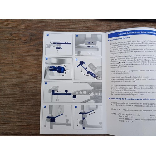 573 - A boxed Carl Zeiss Quick-Camera-Adapter for Diascope spotting scopes with instruction manual