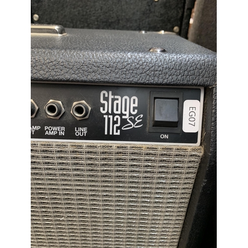 703 - A Fender Stage 112SE two-channel electric guitar amplifier with footswitch