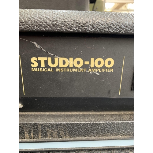 706 - Two items, one HH Electronic Studio-100 musical instrument amplifier head and one Marshall 4x10