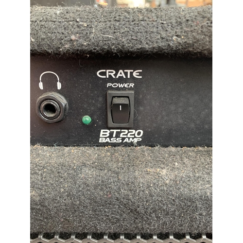 707 - A Crate BT220 220w two-channel bass amplifier with 15