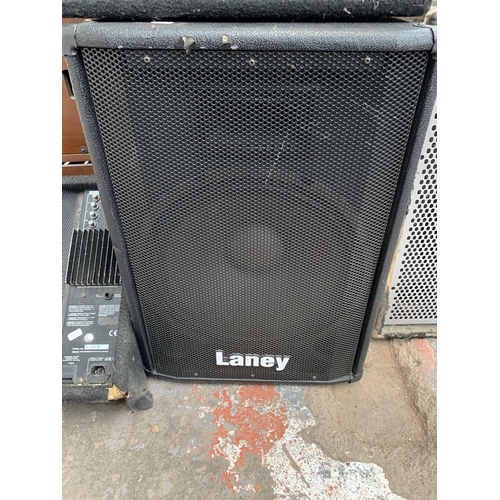 711 - Three Laney items, one CD850S powered mixer, one CT15 passive PA speaker and one Concept CP12 powere... 