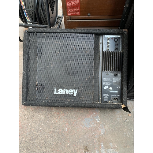 711 - Three Laney items, one CD850S powered mixer, one CT15 passive PA speaker and one Concept CP12 powere... 