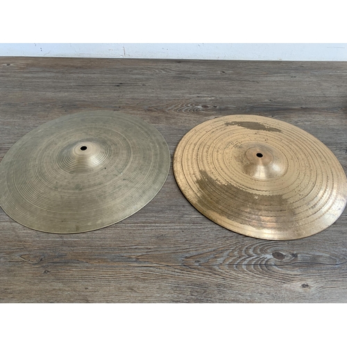 729 - Two sets of hi-hat cymbals to include 14